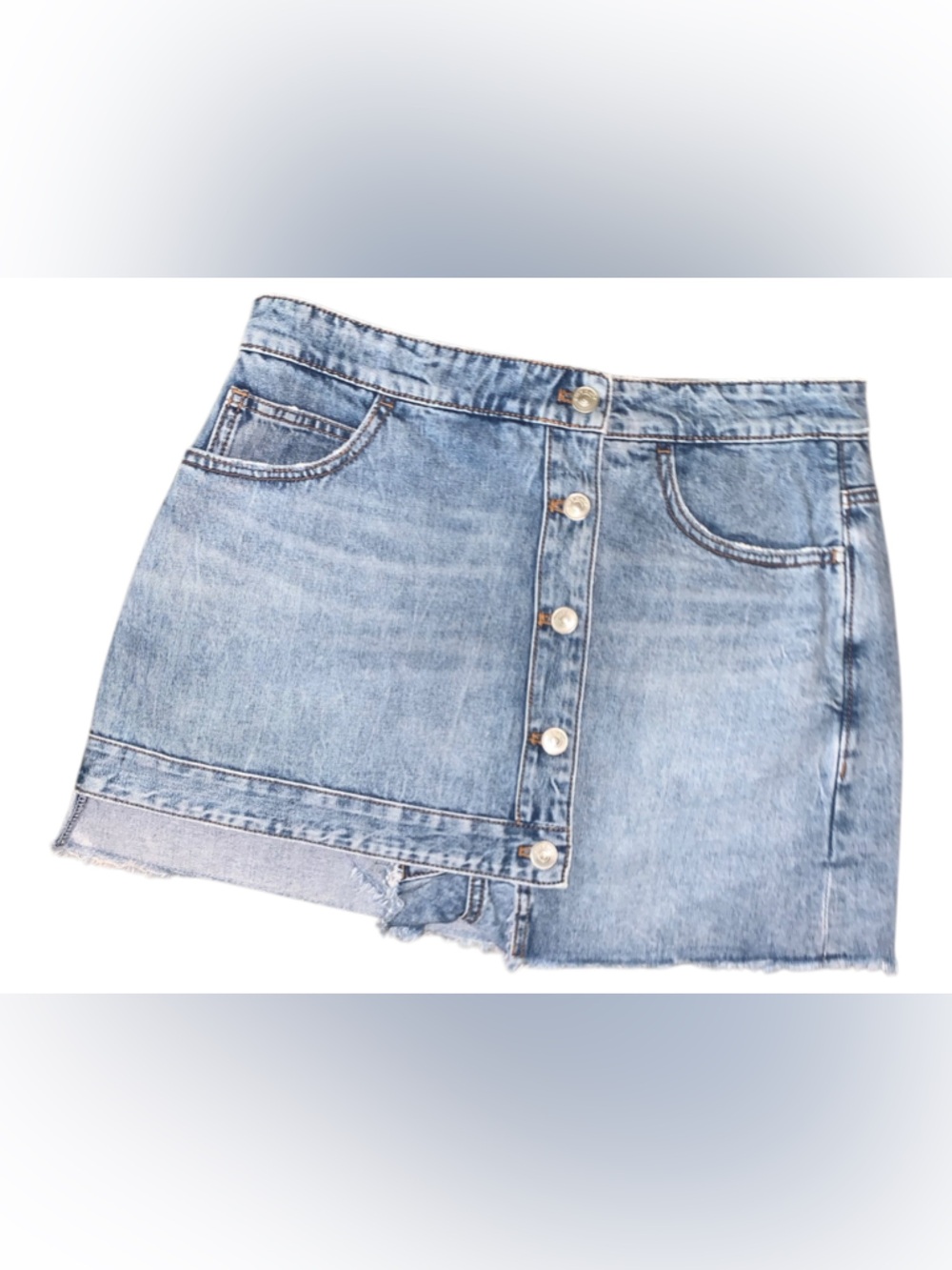 Archive Miss Sixty Denim Culotte Mini Skirt Y2K-Adjacent Button Front Size M 29 - Picture 2 of 16